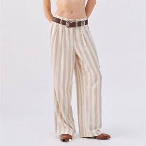 Urban Outfitters nothing but business linen striped trousers size 0 NWT